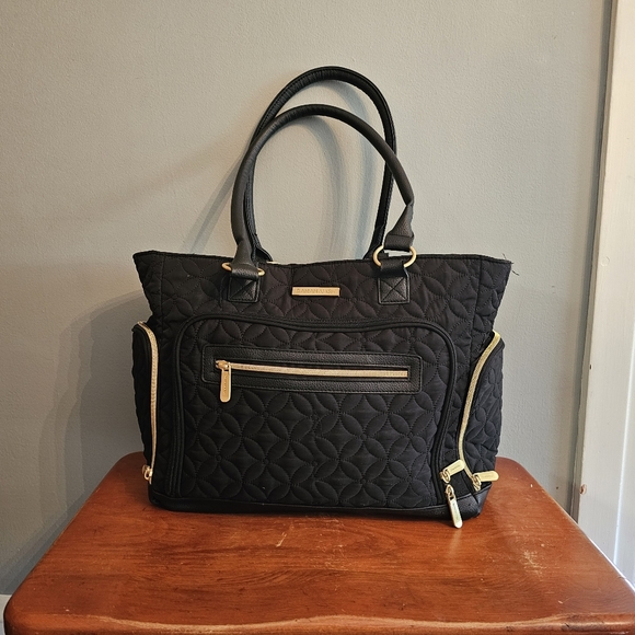 BananaFish Handbags - BananaFish Black Quilted Pumping Diaper Bag Gold Toned Hardware